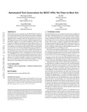 Kifuniko cha Waraka PDF - Uundaji Otomatiki wa Vipimo kwa API za REST: Utafiti wa Kimaumbile na Uchambuzi